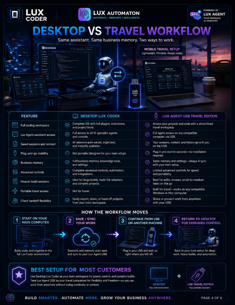 Desktop vs Travel Workflow